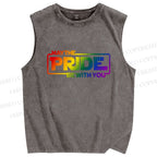 Unisex May The Pride Be With You Printed Washed Tank Top