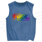 Unisex May The Pride Be With You Printed Washed Tank Top