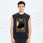 Unisex Nope Not Today Printed Washed Tank Top