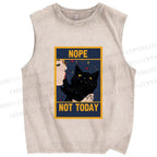 Unisex Nope Not Today Printed Washed Tank Top
