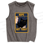 Unisex Nope Not Today Printed Washed Tank Top