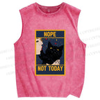 Unisex Nope Not Today Printed Washed Tank Top
