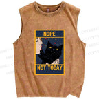 Unisex Nope Not Today Printed Washed Tank Top