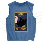 Unisex Nope Not Today Printed Washed Tank Top