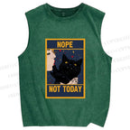 Unisex Nope Not Today Printed Washed Tank Top