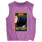 Unisex Nope Not Today Printed Washed Tank Top