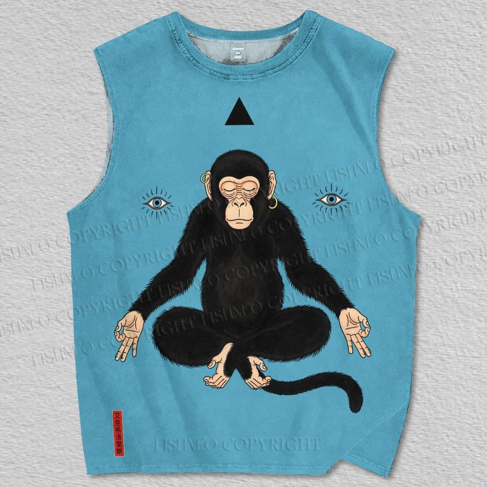 Unisex Monkey Mind Printed Tank Top