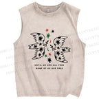 Unisex Until We Are All Free Printed Washed Tank Top