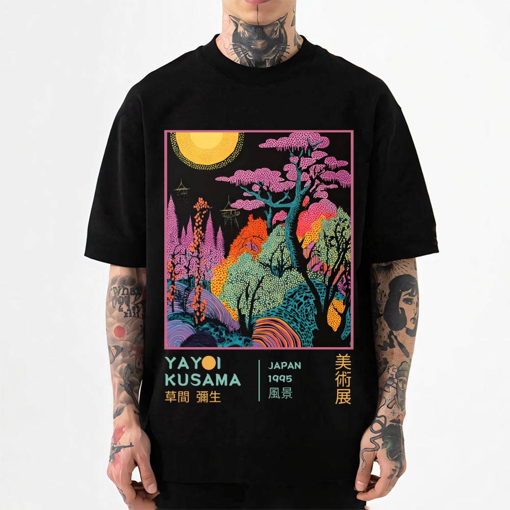 Unisex Classic Cotton Yayoi Kusama Tree Printed T-shirt