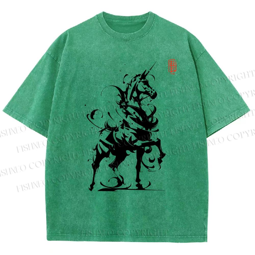Unisex Ink Unicorn Printed Washed Tee