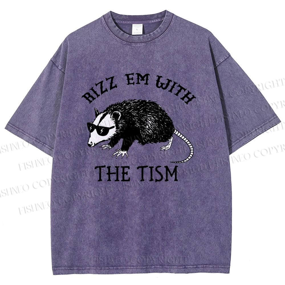 Unisex Rizz Em With The Tism Printed Washed Tee