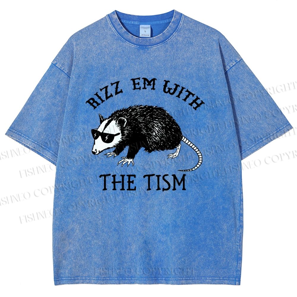 Unisex Rizz Em With The Tism Printed Washed Tee