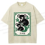 Unisex Vintage Koala Bear Printed Washed Tee