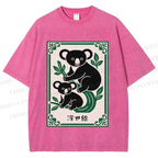 Unisex Vintage Koala Bear Printed Washed Tee
