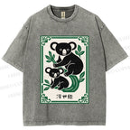 Unisex Vintage Koala Bear Printed Washed Tee