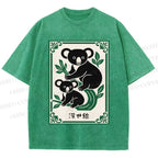 Unisex Vintage Koala Bear Printed Washed Tee