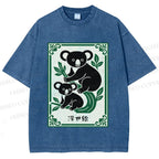 Unisex Vintage Koala Bear Printed Washed Tee