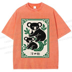 Unisex Vintage Koala Bear Printed Washed Tee