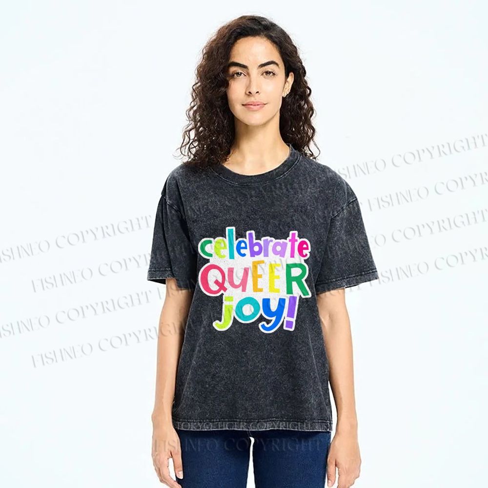 Unisex Celebrate Queer Joy Printed Washed Tee