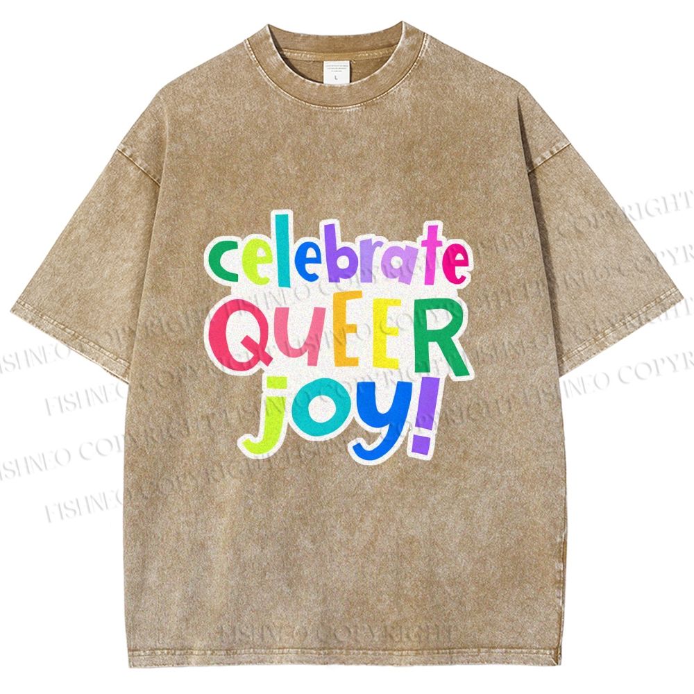 Unisex Celebrate Queer Joy Printed Washed Tee