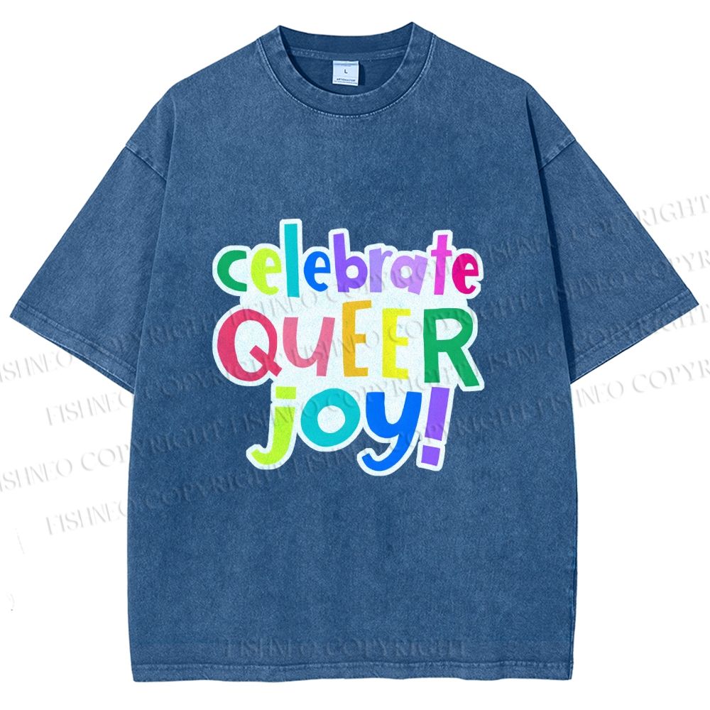 Unisex Celebrate Queer Joy Printed Washed Tee