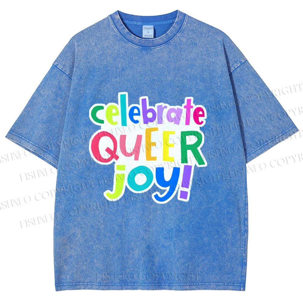 Unisex Celebrate Queer Joy Printed Washed Tee