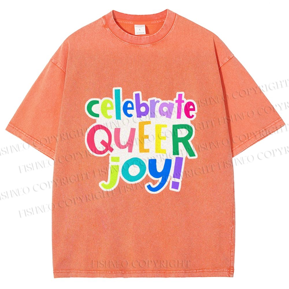 Unisex Celebrate Queer Joy Printed Washed Tee
