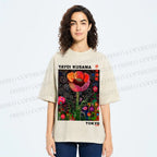 Unisex Yayoi Kusama Flower Printed Washed Tee