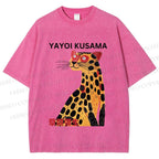 Unisex Yayoi Kusama Silly Panther Printed Washed Tee