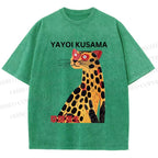 Unisex Yayoi Kusama Silly Panther Printed Washed Tee