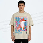 Unisex Yayoi Kusama Fox Printed Washed Tee