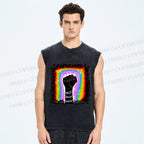 Unisex Pride Exist Resist Persist Printed Washed Tank Top
