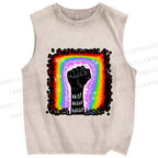 Unisex Pride Exist Resist Persist Printed Washed Tank Top