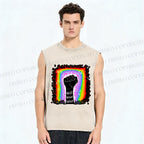 Unisex Pride Exist Resist Persist Printed Washed Tank Top