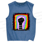 Unisex Pride Exist Resist Persist Printed Washed Tank Top