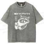 Unisex Mischief Raccoon Printed Washed Tee