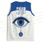Yayoi Kusama Artistic Blue Eyes Printed Jersey Tank