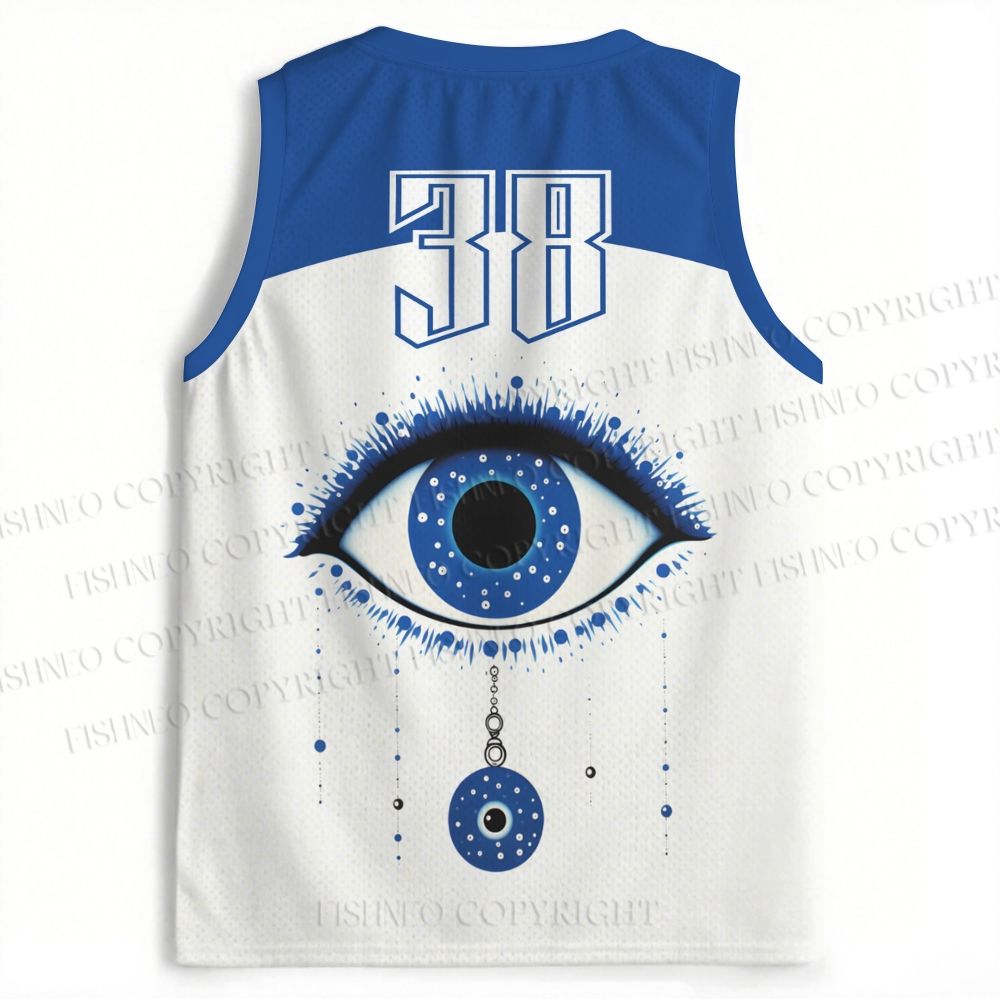Yayoi Kusama Artistic Blue Eyes Printed Jersey Tank