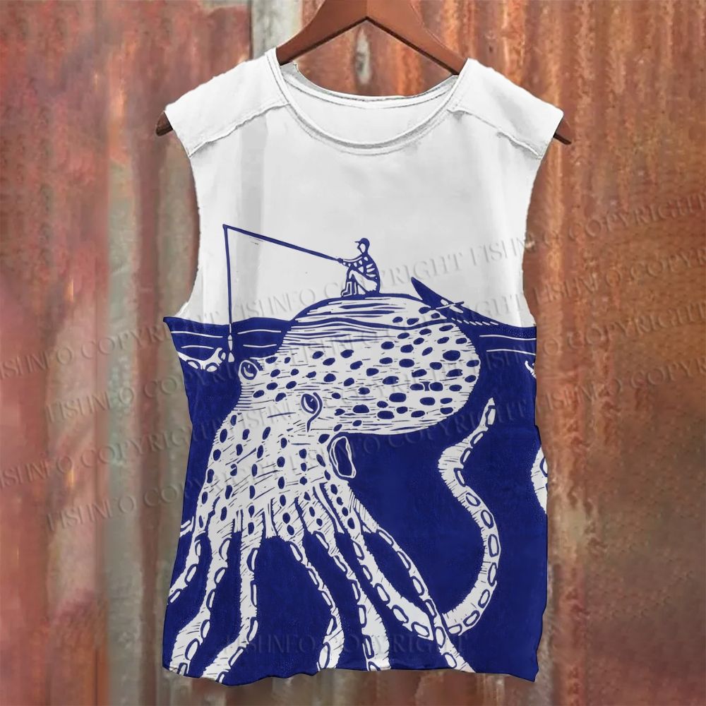 Unisex Casual Octopus Printed Tank Top