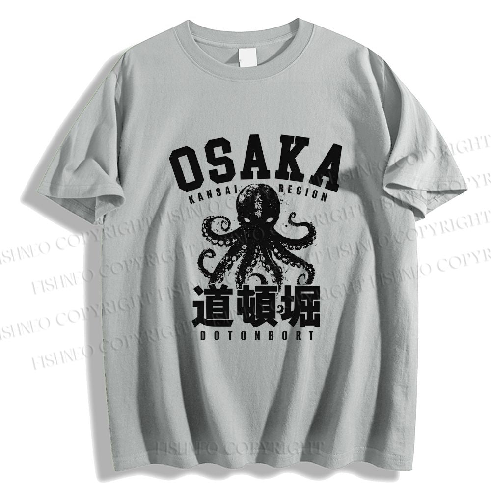 Unisex Classic Cotton Dotonbori Octopus Printed T-shirt