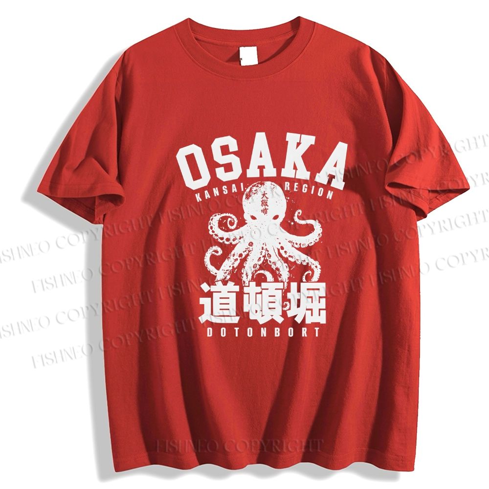 Unisex Classic Cotton Dotonbori Octopus Printed T-shirt
