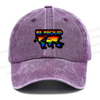 Unisex Pride Be Proud Vintage Casual Washed Cap