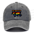 Unisex Pride Be Proud Vintage Casual Washed Cap