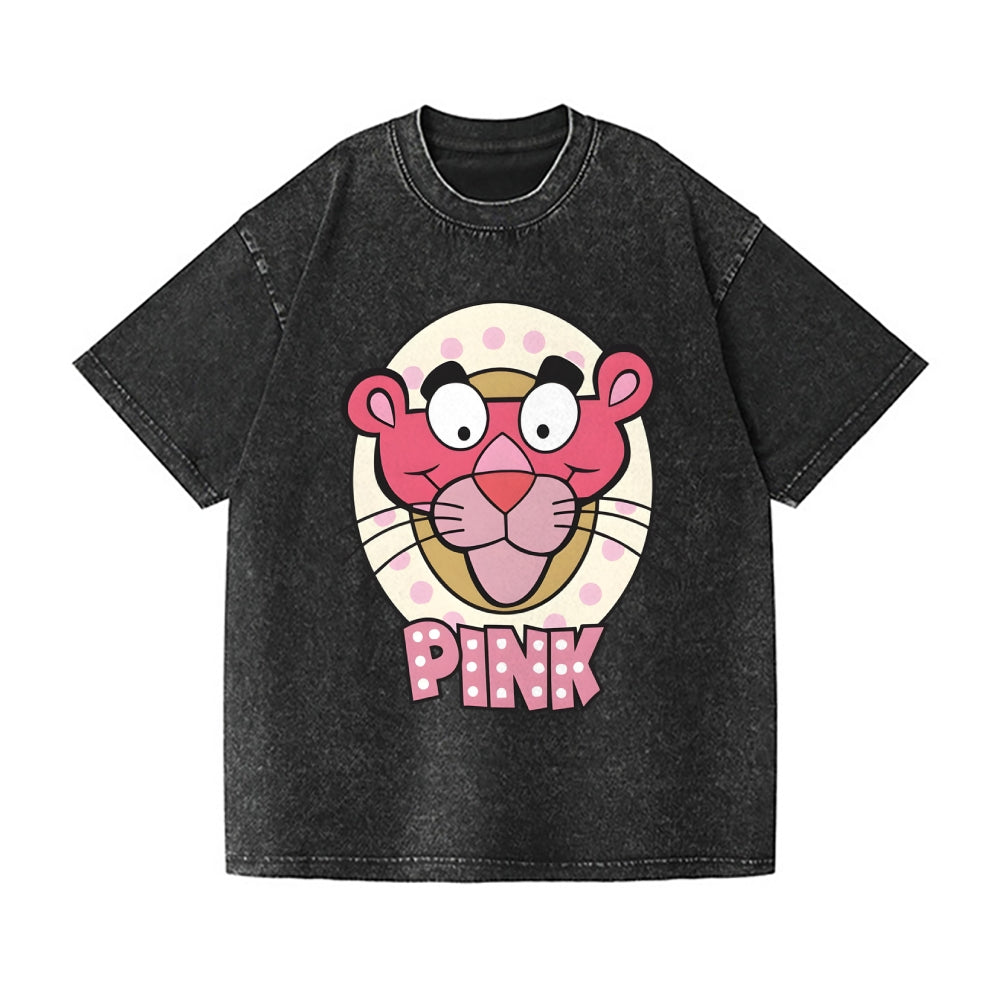 Unisex Pink Panther Printed Washed Tee