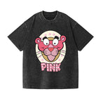 Unisex Pink Panther Printed Washed Tee