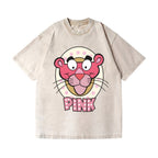 Unisex Pink Panther Printed Washed Tee