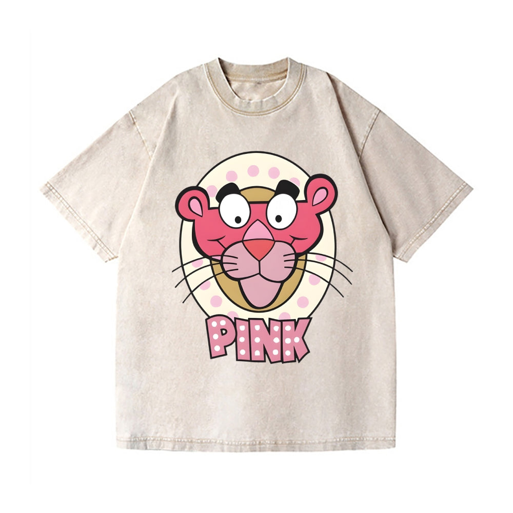 Unisex Pink Panther Printed Washed Tee