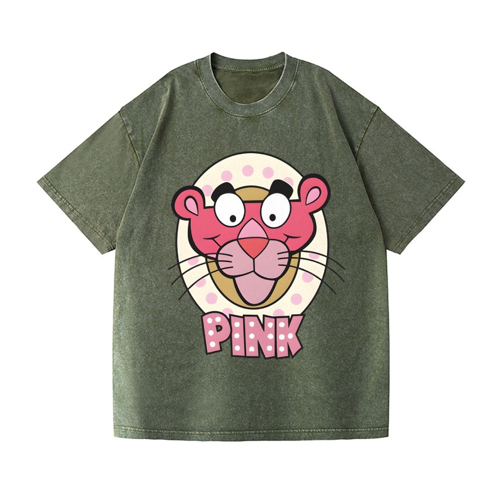 Unisex Pink Panther Printed Washed Tee