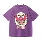 Unisex Pink Panther Printed Washed Tee