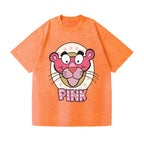Unisex Pink Panther Printed Washed Tee